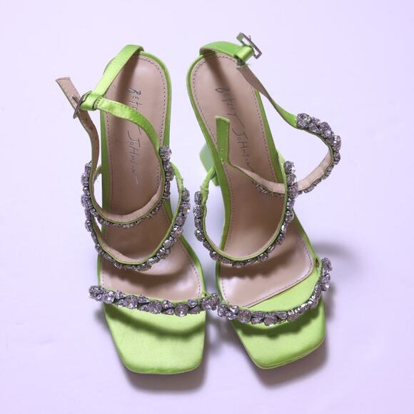 Betsey Johnson Green Shoes for Women for sale | eBay Betsey Johnson Rhinestone Satin Heels Lime Green Y2K Glam 8.5